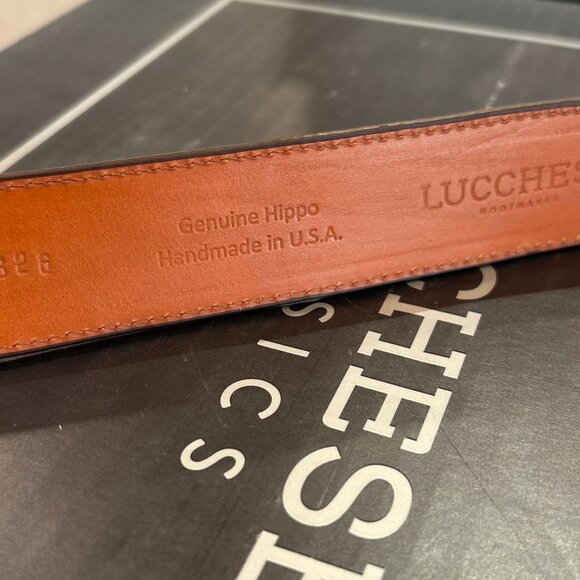 New Lucchese Classic Genuine Hippo Men's Belt Size 34, 1.5 inch wide - Picture 3 of 4